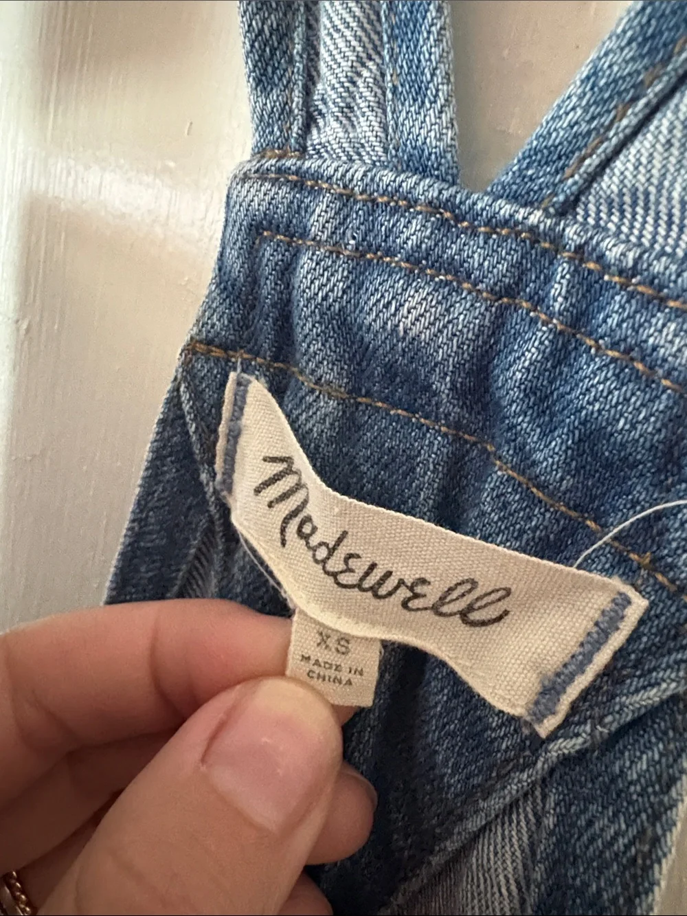 Madewell Light Blue Denim Kids Short Overalls